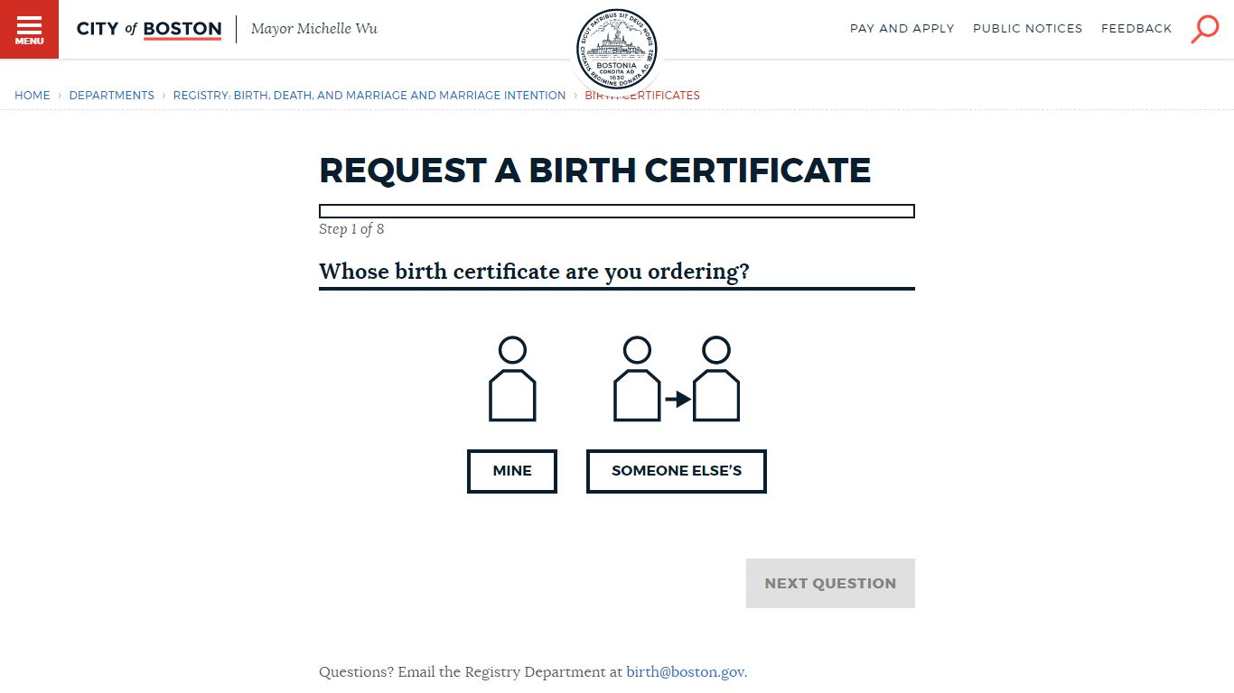 Boston.gov — Request a Birth Certificate